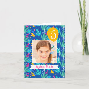 Carte De Remerciements Blue Cactus Desert Plantes photo Anniversaire