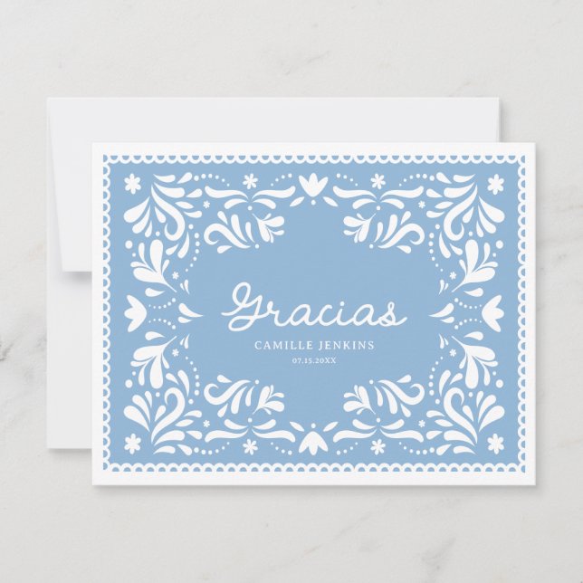 Carte De Remerciements Blue Cielito Lindo (Devant)