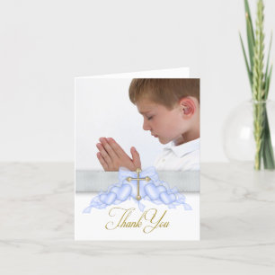 Carte De Remerciements Blue Cross Photo First Communion Thank You Cards