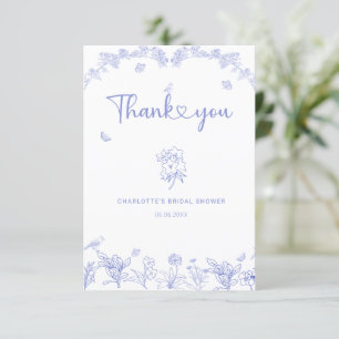 Carte De Remerciements Blue Garden Chinoiserie Fête des mariées