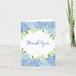 Carte De Remerciements Blue Hydrangea Floral Mariage Photo à l'intérieur