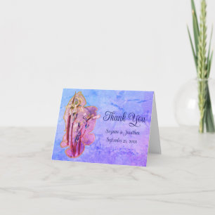 Carte De Remerciements Blue Iris Floral Art Mariage personnalisé