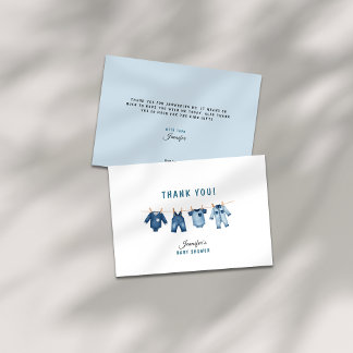 Carte De Remerciements Blue Jean Baby Shower - Denim Theme