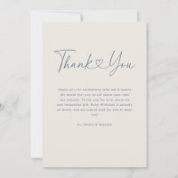 Blue Oh Baby Coeur Calligraphie Baby shower simple