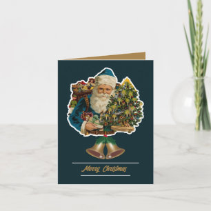 Carte De Remerciements Blue Santa Claus, client saisonnier