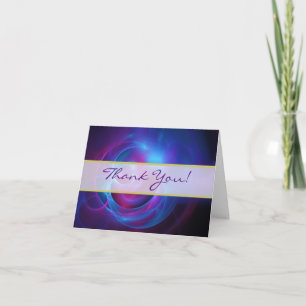 Carte De Remerciements Blue Violet and Pink Cosmic Wedding Thank You