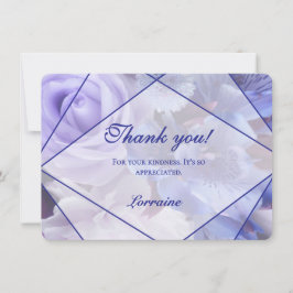 Carte De Remerciements Blue Violet Florals Thank You Card