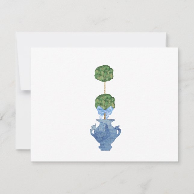Carte De Remerciements Blue Willow Chinoiserie Ginger Jars (Devant)