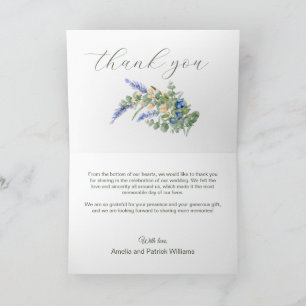 Carte De Remerciements Blueberry Fleur sauvage Lavender Russe Mariage