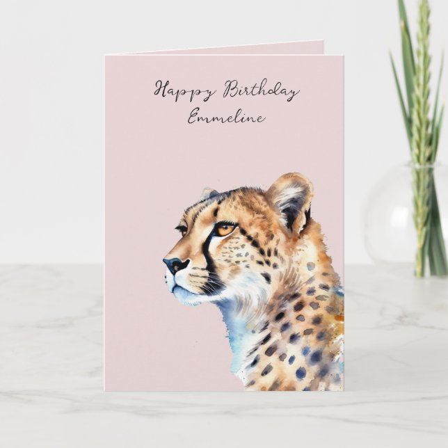 Carte De Remerciements Blush Cheetah (Devant)