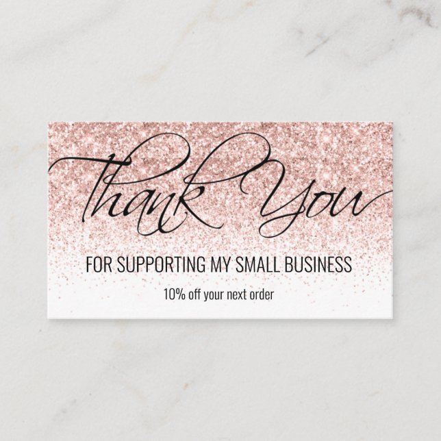 Carte de remerciements Blush Parties scintillant C (Devant)