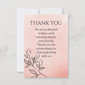 Carte De Remerciements Blush Pink Flat Thank You Card