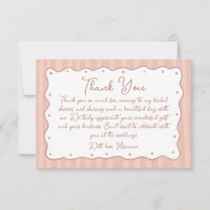 Carte De Remerciements Blush Rose Fait Main Salle de Mariée 02
