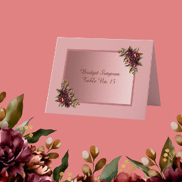 Carte De Remerciements Blush Rose Gold - purple Floral Wedding Guest Card
