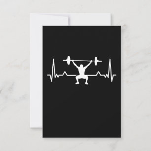 Carte De Remerciements Bodybuilding Heartbeat Line Drôle cadeau