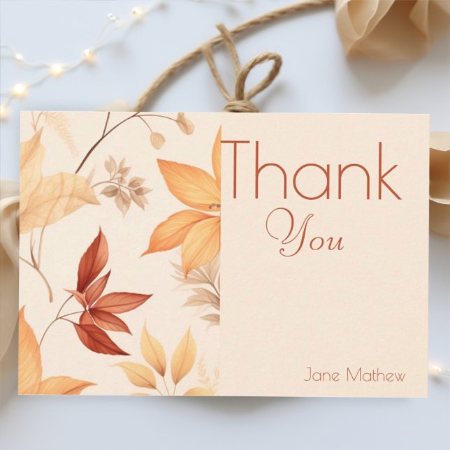 Carte De Remerciements    Bohème floral automnal  Baby shower   (Créateur téléchargé)