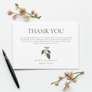 Carte De Remerciements Bohemian Elegance Rustic Winter Coffee Plante