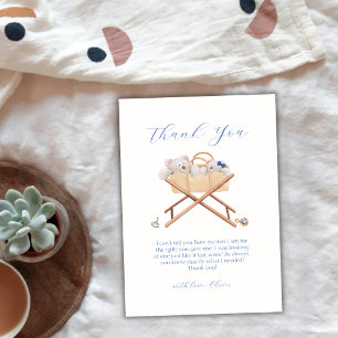 Carte De Remerciements Boho Bear Bassinet Toy Baby shower