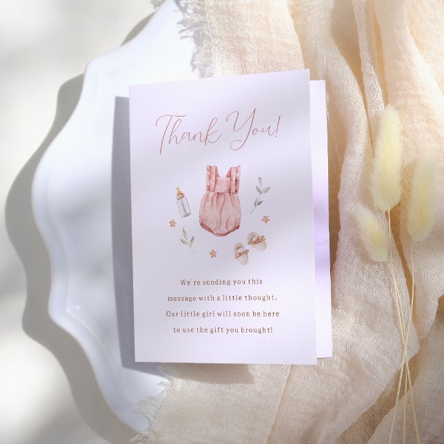 Carte De Remerciements Boho Bébé Vêtements Fille Genre Révéler (Créateur téléchargé)