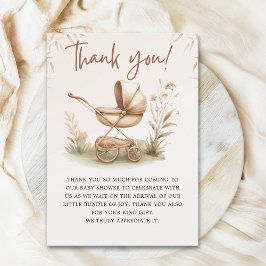 Carte De Remerciements Boho Chic Baby Stroller Neutral Baby Shower