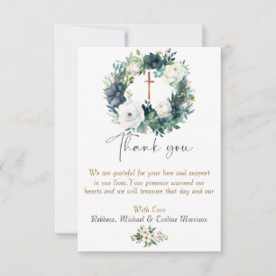 Carte De Remerciements Boho Chic Floral Girls Baptême