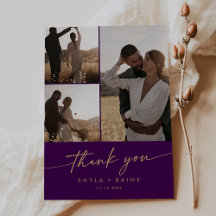 Boho Chic Gold et Purple Mariage Photo Collage