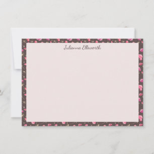 Carte De Remerciements Boho Chic motif floral rose Brown personnalisé