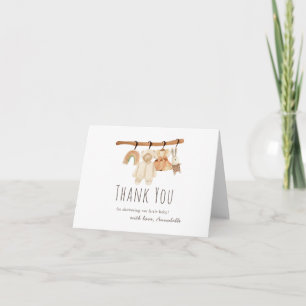 Carte De Remerciements Boho Clothesline Girl Baby shower