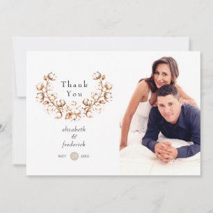 Carte De Remerciements Boho Cotton Mariage Photo