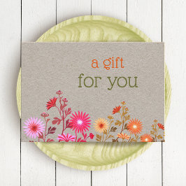 Carte De Remerciements Boho Country Floral Kraft