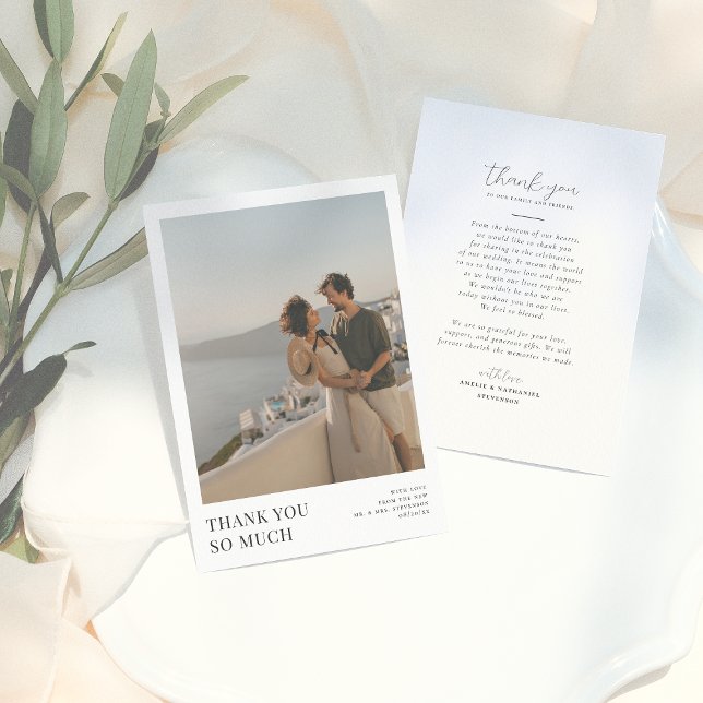 Carte De Remerciements Boho Elegant Calligraphy Ampersand Photo Mariage (Créateur téléchargé)