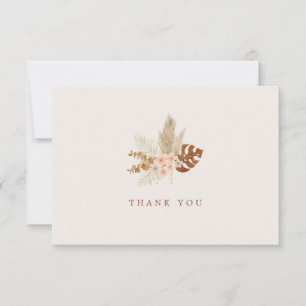 Carte De Remerciements Boho Fall Flowers Rustique Mariage extérieur