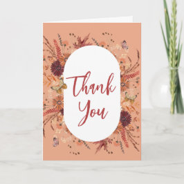 Carte De Remerciements Boho Fall Rust Burgundy Mauve rose photo