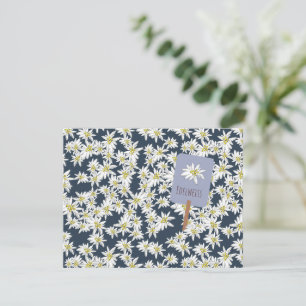 Carte De Remerciements Boho Fleur sauvage alpin Edelweiss illustré à la m