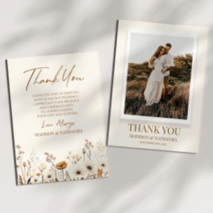 Carte De Remerciements Boho Fleur sauvage Fleurs sauvages Floral Photo pe