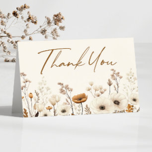 Carte De Remerciements Boho Fleur sauvage Fleurs sauvages Jardin Floral