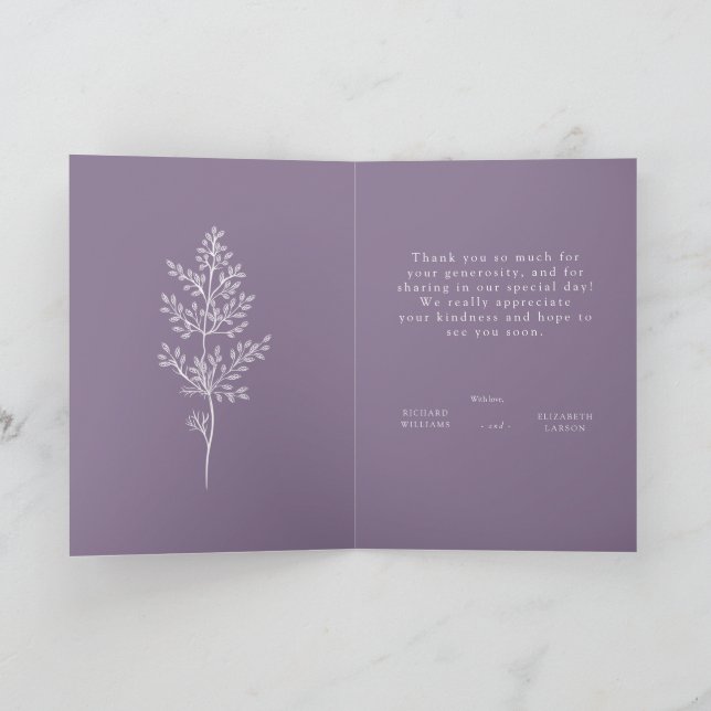 Carte De Remerciements Boho Fleur sauvage moderne Mariage aquarelle (Intérieur)