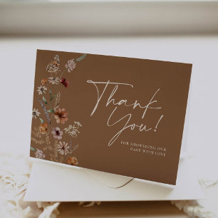 Carte de remerciements Boho Floral Fall Baby showe