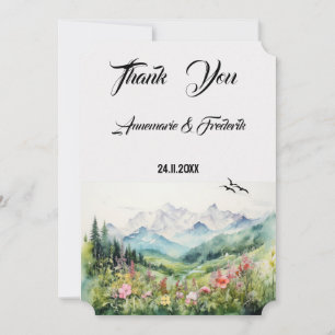 Carte De Remerciements Boho Floral Mariage