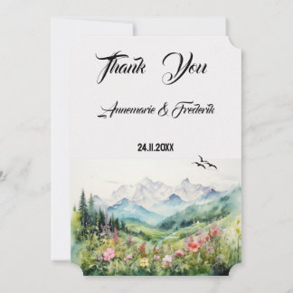 Carte De Remerciements Boho Floral Mariage