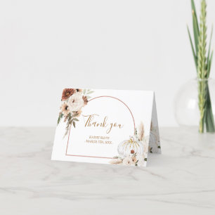 Carte De Remerciements Boho Floral Rustique citrouille Chute en amour Pli