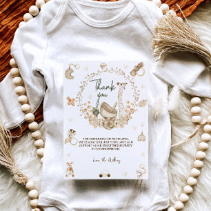 Carte De Remerciements Boho Giraffe & Jouets Baby shower neutre genre