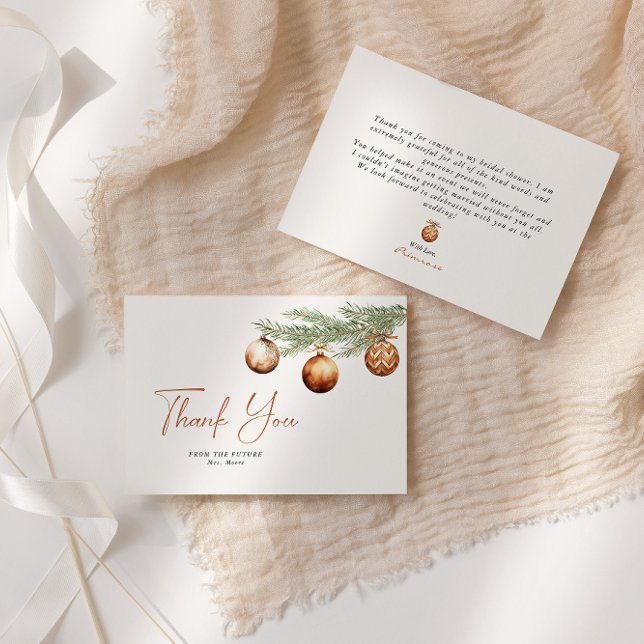 Carte De Remerciements Boho Holiday Fête des mariées hiver (Créateur téléchargé)