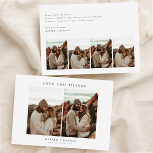 Carte De Remerciements Boho Mariage minimaliste 6 Collage photo