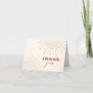 Carte De Remerciements Boho Minimal Moderne Voici Le Baby shower Fils