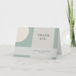 Carte De Remerciements Boho moderne géométrique Abstrait gris vert Taupe