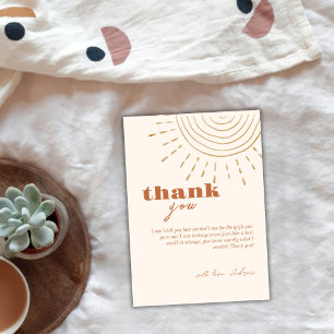 Carte De Remerciements Boho Moderne Ici Vient Le Baby shower Fils