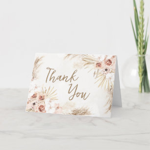 Carte De Remerciements Boho Pampas Baby shower en herbe