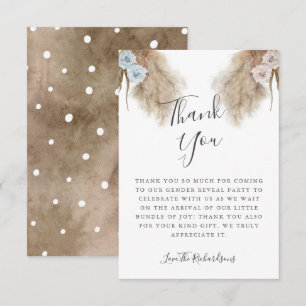 Carte De Remerciements Boho Pampas Grass Genre Revevela Party