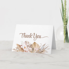 Carte De Remerciements Boho Pampas Grass White Orchid Mariage